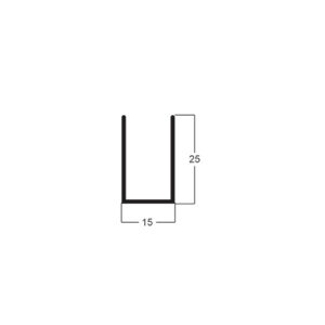 PERFIL U 25X15MM #1,15MM - PRETO