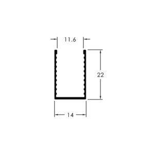 PERFIL U 22X14MM #1,1MM - PRETO