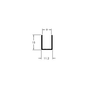 PERFIL U 15X11MM - PRETO