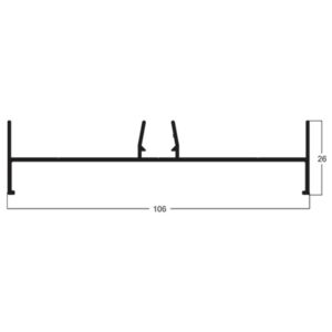 MARCO LATERAL/CORRER 3 FOLHAS - PRETO