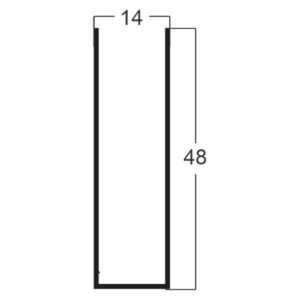 PERFIL U 14X48MM - PRETO