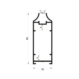 MONTANTE LINHA 30 S/ BAGUETE PARA LB108 - PRETO