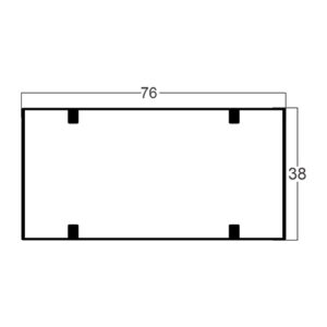 TUBO RETANGULAR 76X38MM COM REFORÇO - PRETO